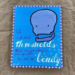 Original Thresholds Cute Skull Poetry Truism Painting
